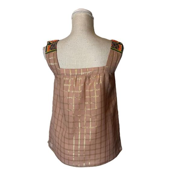 Anthropologie Vineet Bahl Sunlight Hours Embellished Boho Tank by Size XS - Picture 5 of 16